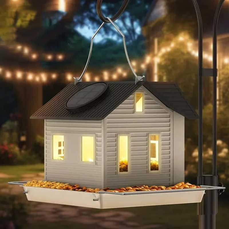 🐦Light Up Your Garden – Church-Style Solar Bird Feeder with Soft LED, 5lb Seed Capacity, Perfect for Bird Lovers & Gardeners 🎁🐦