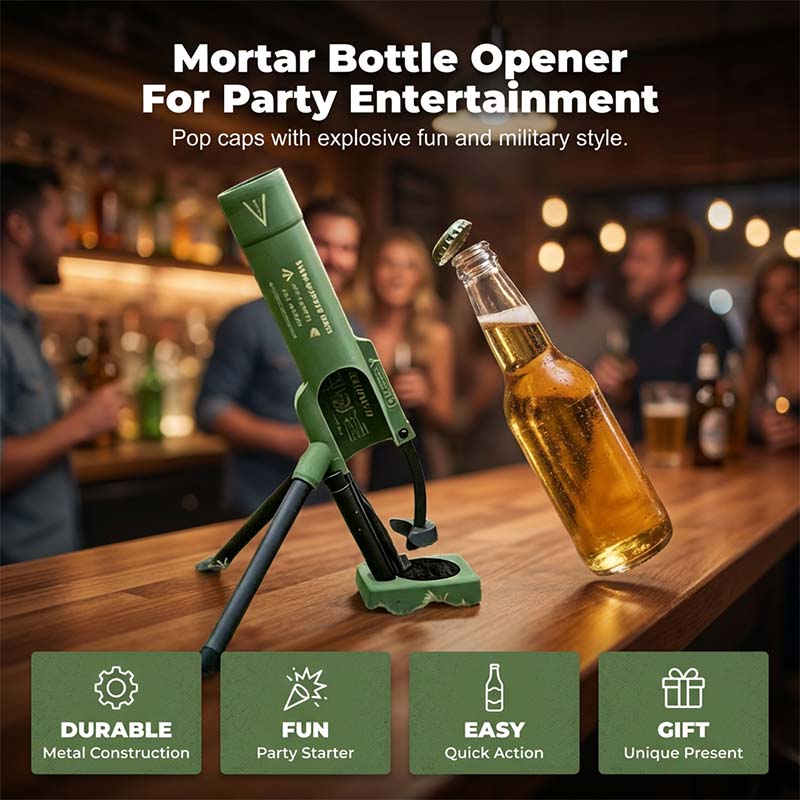 🔥2026 New Arrival 30% OFF! -🚀 51mm Beer Bottle Mortar Bottle Opener 🍻– Novelty Cap-Launching Desk & Bar Accessory🔥