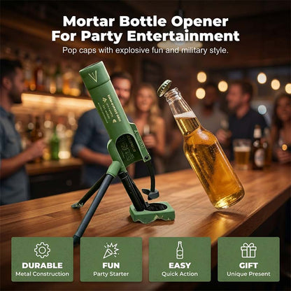 🔥2026 New Arrival 30% OFF! -🚀 51mm Beer Bottle Mortar Bottle Opener 🍻– Novelty Cap-Launching Desk & Bar Accessory🔥