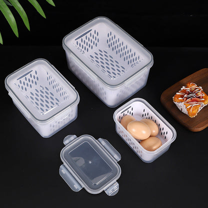 🍎3PCS Fruit Storage Container Set for Fridge with Removable Colander- Fresh Keeping for Fridge, Easy to Clean & Stack ✅🍇