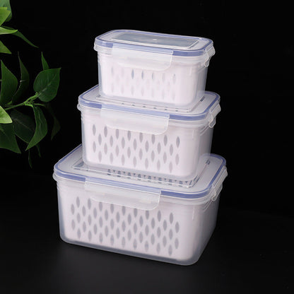 🍎3PCS Fruit Storage Container Set for Fridge with Removable Colander- Fresh Keeping for Fridge, Easy to Clean & Stack ✅🍇