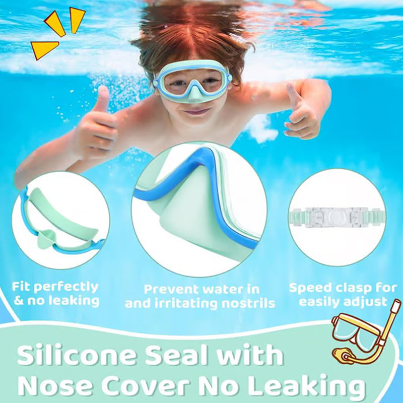 🏊‍♀️ Kids Swim Goggles with Nose Cover – No More Choking, Safe & Fun, Great for Toddlers & Beginner Swimmers 👶🌊