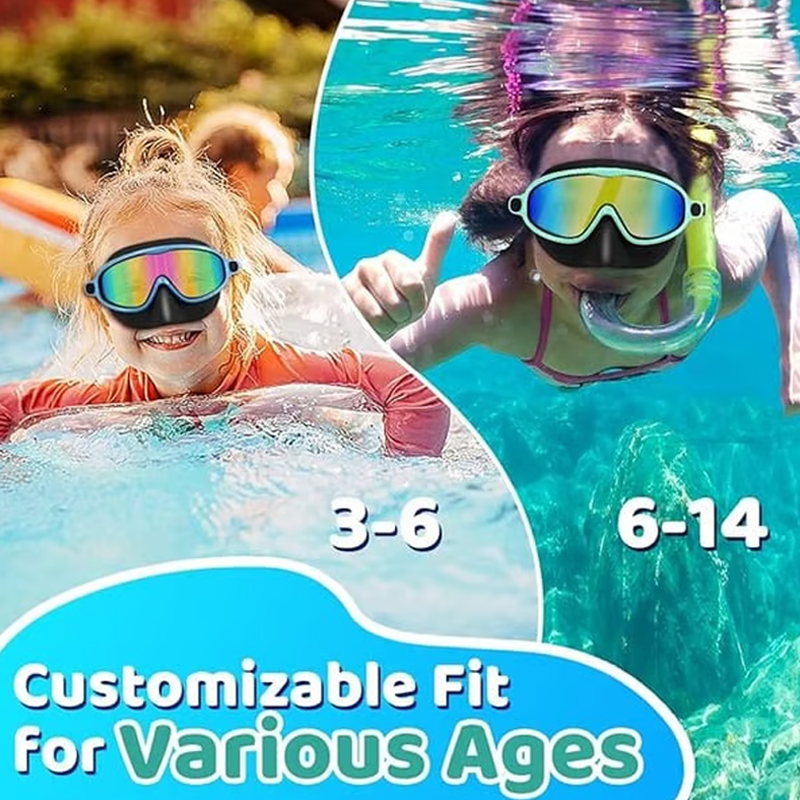 🏊‍♀️ Kids Swim Goggles with Nose Cover – No More Choking, Safe & Fun, Great for Toddlers & Beginner Swimmers 👶🌊