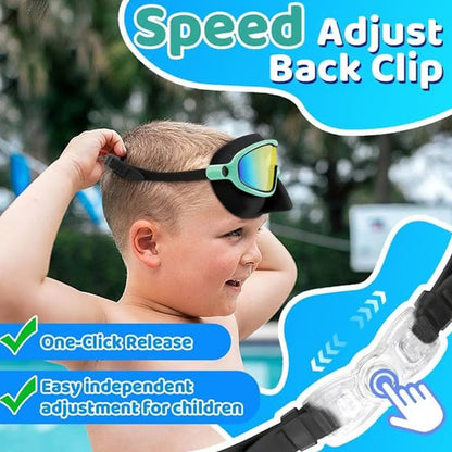 🏊‍♀️ Kids Swim Goggles with Nose Cover – No More Choking, Safe & Fun, Great for Toddlers & Beginner Swimmers 👶🌊