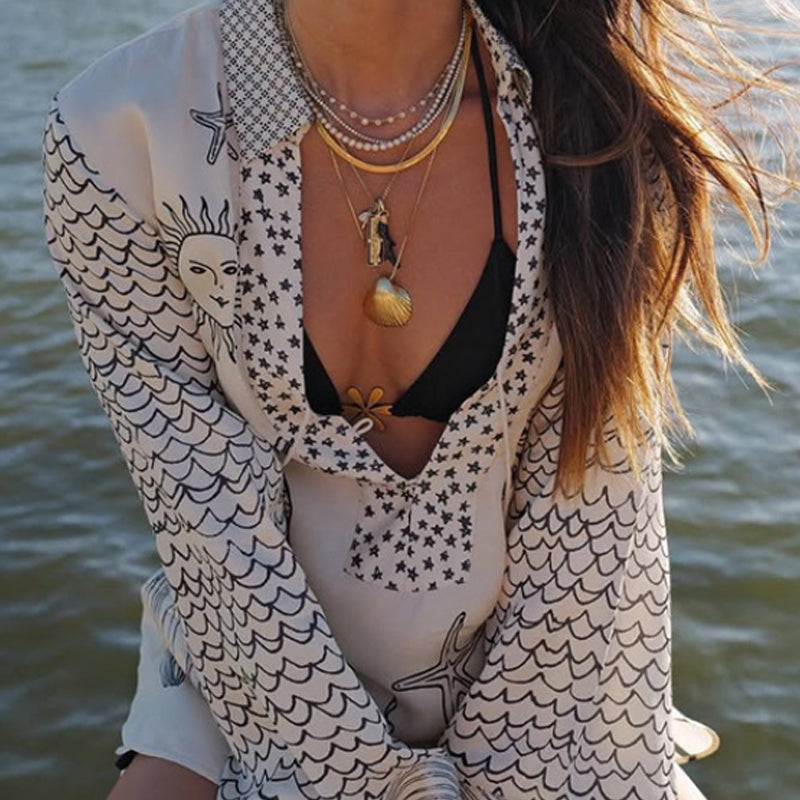 ✨2026 New Arrival 45% OFF! ☀️Printed Satin Two-piece Suit For Women，Loose Fit, Lightweight & Breathable