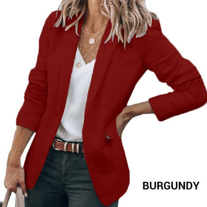 💖 Soft Solid Color Button-Up Lapel Jacket – Woman's Casual Blazer,  Great for Spring & Fall. Elevate Your Everyday Look 🍂👚