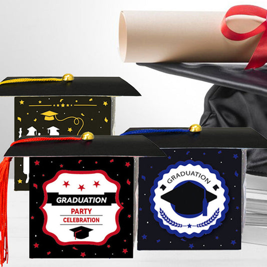 🎓🍭 Mortarboard Party Favor Box – Cute Graduation Candy Box, Easy Fold, Holds Small Treats. A Hit at Any Grad Celebration! 🥳🎉