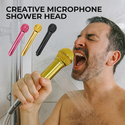 🎤🔊 Creative Microphone Shower Head – Realistic Grip, High Pressure, Easy to Clean. Sing, Shower & Rock On! 🤘
