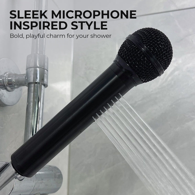 🎤🔊 Creative Microphone Shower Head – Realistic Grip, High Pressure, Easy to Clean. Sing, Shower & Rock On! 🤘