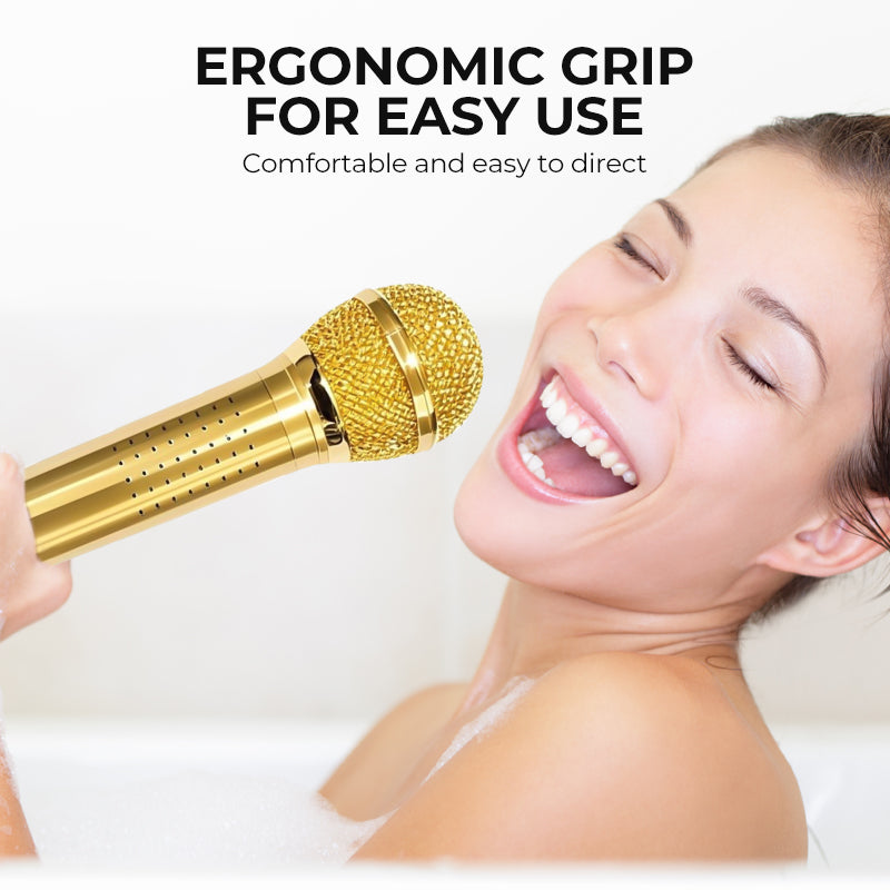 🎤🔊 Creative Microphone Shower Head – Realistic Grip, High Pressure, Easy to Clean. Sing, Shower & Rock On! 🤘