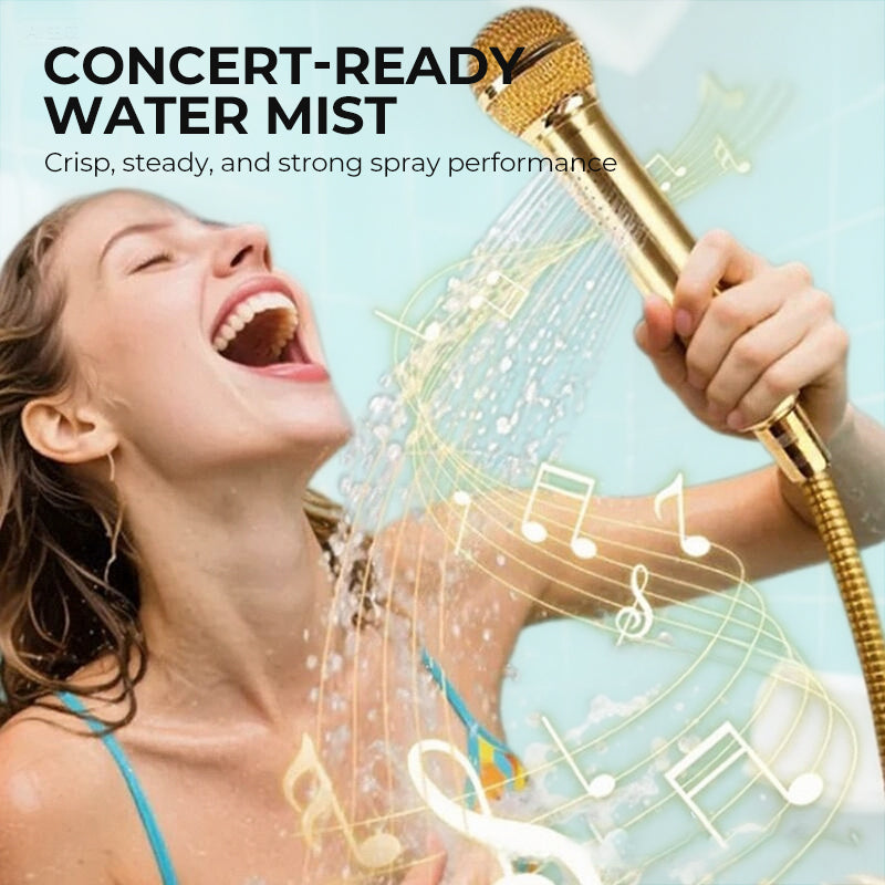 🎤🔊 Creative Microphone Shower Head – Realistic Grip, High Pressure, Easy to Clean. Sing, Shower & Rock On! 🤘
