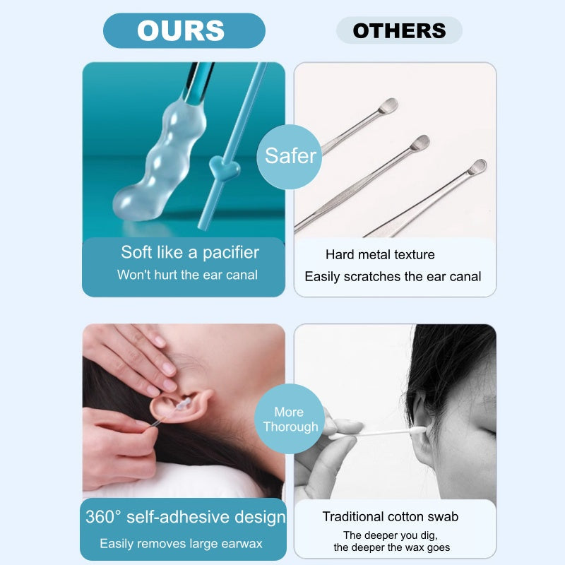 🦻2026 New arrival 42% OFF! 💛 Adhesive Ear Wax Removal Sticks – Gentle on Skin, Strong on Wax, Non-Toxic, 24-Pack. Ideal for Sensitive Ears & Home Use. No Fuss, No Push – Just Twist & Lift! 🔄🧼👌