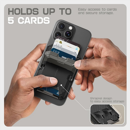 🧲📲2-in-1 Foldable Magnetic Phone Stand，Tripod Phone Stand Credit Card Holder for iPhone 16/15/14/13/12 SUPCASE Adjustable Phone Stand Compatible with MagSafe