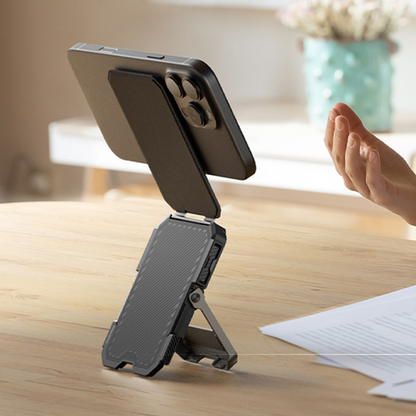 🧲📲2-in-1 Foldable Magnetic Phone Stand，Tripod Phone Stand Credit Card Holder for iPhone 16/15/14/13/12 SUPCASE Adjustable Phone Stand Compatible with MagSafe