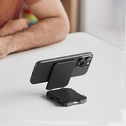 🧲📲2-in-1 Foldable Magnetic Phone Stand，Tripod Phone Stand Credit Card Holder for iPhone 16/15/14/13/12 SUPCASE Adjustable Phone Stand Compatible with MagSafe