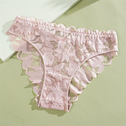 🌸💖 Women's Floral Lace Bikini Panty – Low-Waist, Sexy & Sweet, All-Day Comfort. Add a Touch of Elegance to Your Lingerie Drawer! 👙✨